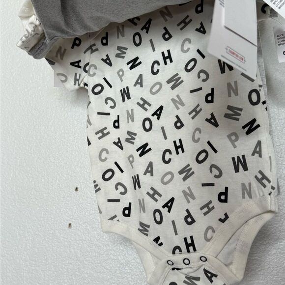 Champion White and Gray Bodysuit One Piece Size 6-9 - Picture 6 of 7